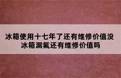 冰箱使用十七年了还有维修价值没 冰箱漏氟还有维修价值吗